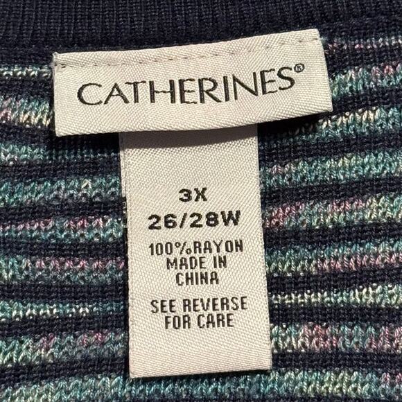 Catherines Cardigan Sweater Coastal Grandma Cottage Boho Minimalist Blue Size 3X - Picture 3 of 6